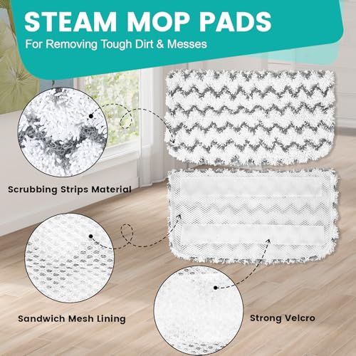14 Pack Steam Mop Replacement Pads Compatible with Shark Steam Mops S1000/S1000A/S1000C/S1000WM/S1001C, Floor Steamer Pads Washable, Reusable Microfiber Cleaner Pads - size: 14 Pack