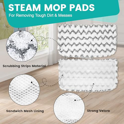 14 Pack Steam Mop Replacement Pads Compatible with Shark Steam Mops S1000/S1000A/S1000C/S1000WM/S1001C, Floor Steamer Pads Washable, Reusable Microfiber Cleaner Pads - size: 14 Pack