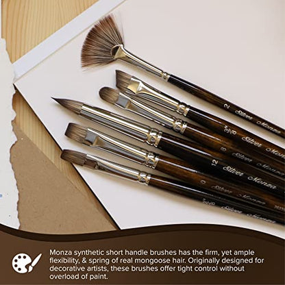 Silver Brush Limited, Monza, Angle Paint Brush - Short Handle, 3/8" - size: Size - 3/8