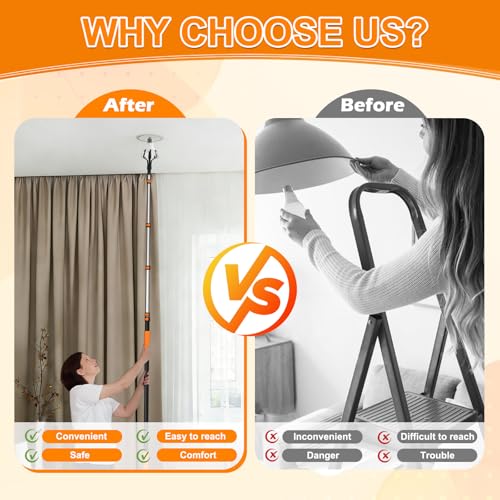 SISUPASSIE Telescoping Extension Pole, Reach to 30FT Telescoping Pole Multi-Purpose 5-24FT Lightweight, Sturdy with Universal Twist-on Metal Tip Extendable for Dusting Painting Window Cleaning - size: 24FT