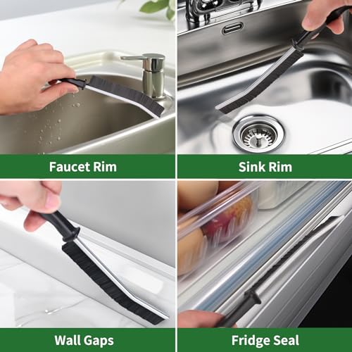 2 Pcs Crevice Cleaning Brush Hard Bristle Gap Brush Multifunctional for Bathroom Household Kitchen Tiles Window Crevice Cleaning Tool (Style 1) - style: Style 1