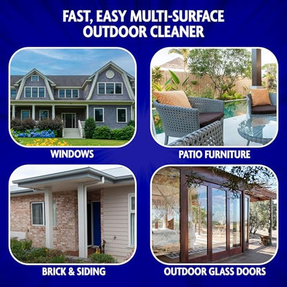 Windex Outdoor Window and Glass Cleaner for Hose Ammonia Free, Concentrated Formula for Deep Outdoor Clean, Patio Cleaner, Compatible With All Hoses, 32 Fl Oz (Pack of 8) - size: 32 Fl Oz (Pack of 8)