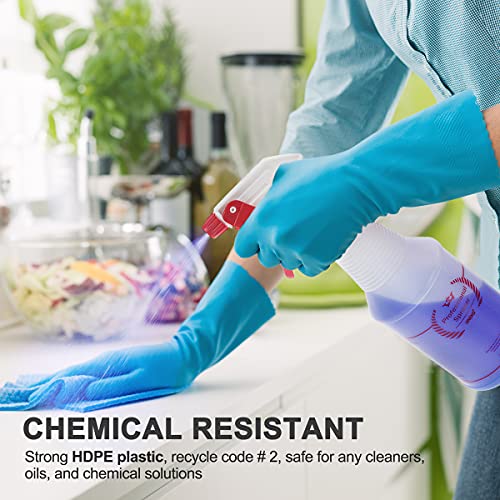 Uineko Plastic Spray Bottle (4 Pack, 24 Oz, All-Purpose) Heavy Duty Spraying Bottles Leak Proof Mist Empty Water Bottle for Cleaning Solution Planting Pet with Adjustable Nozzle and Measurements - size: 24 Oz, 4 Pack