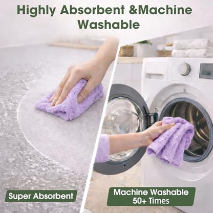 Microfiber Cleaning Cloth Roll - 100 Pack Tear Away Microfiber Paper Towels, Reusable, Washable, Scratch-Free, Kitchen Towels for Car, Home, Kitchen, Glass, Dishes (Light Purple) - color: Lightpurple