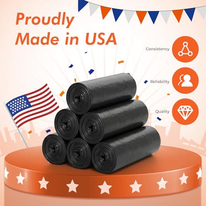 Delxo 40-45 Gallon Trash Bags, 125 Count, 40×48'' Large Black Garbage Bags – Light-to-Medium Duty Star-Seal Can Liners for Home, Kitchen, Yard & Office – Bulk Value Pack, Made in USA - color: 45Gal-125Ct(Black)