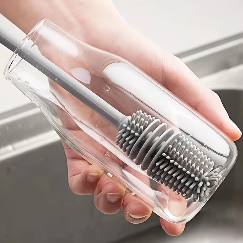 1 pcs, Long-Handled Silicone Brush, Cup and Bottle Brush - Reaches Every Corner for a Thorough Clean