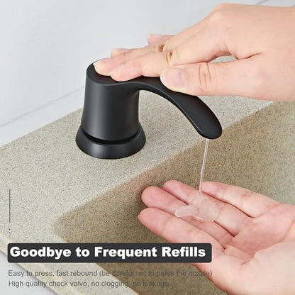GAGALIFE Kitchen Sink Soap Dispenser - Sink Soap Dispenser Pump with 40" Silicone Soap Dispenser Extension Soap Tube (Matte Black), Say Goodbye to Frequent Refills G080-1B - color: Matte Black, size: with Hose