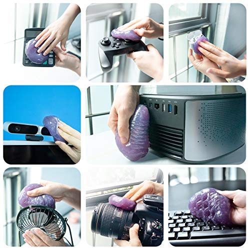 ASFSKY Cleaning Putty Car Cleaning Gel for Car Detailing Car Slime Cleaner Dust Cleaning Mud Universal Cleaning Gel for Vents, Dashboard, Car Cleaning Putty 3 Pack - color: Yellow+Purple+Green