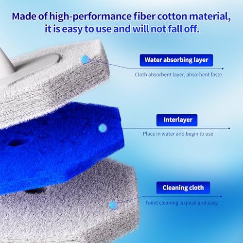 Disposable Toilet Bowl Brush with 36 Toilet Wand Refills Pads Replacement Heads, Toilet Cleaning Stick,Toilet Bowl Cleaner Wands Holder and Set, Toilet Cleaning System Starter Kit - style: Toilet brush+36 refills