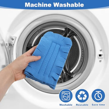 20 Pcs Reusable Duster Refills, 360° Fleece Cleaning Pads for Ceiling Fans, Blinds & Furniture (Blue, Pink, Yellow, Green, Purple, 7.3 x 4.7 Inches)