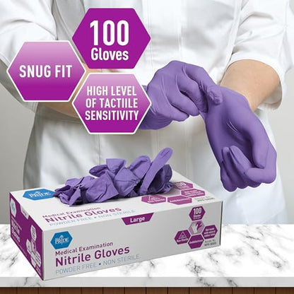 MedPride Powder-Free Nitrile Exam Gloves, X-Large (Pack of 100) - size: X-Large (Pack of 100)