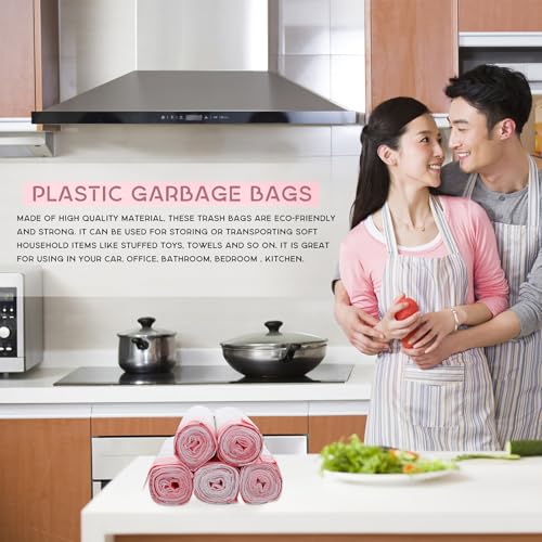 Heavy Duty Drawstring Trash Bags 5pcs 45x50cm Thickened Kitchen Garbage Bags White Portable for Home Waste Disposal