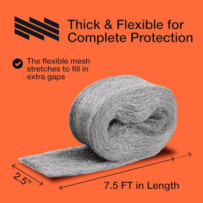 Steel Wool Mice Control 2-pc, Mouse Hole Filler, MaPorch | 15ft Total - Sharp, Strong & Expanding - Fits All Gaps - Block Rats, Rodents, Bugs & Squirrels - size: 2-Pack