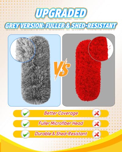 KEEPOW Upgraded Reusable Duster Refills Compatible with OXO Duster, Microfiber Dusters Refill for Cleaning, Compatible with OXO Good Grips Microfiber Extendable Duster, 2 Pack(Handle Not Included) - color: Grey-2 Pack