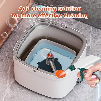 Spin Mop and Bucket Set with Self Separation Dirty and Clean Water System, Self Wringing 360° Rotating Square Mop Head for Home Floors Cleaning (1.0 Mop and Bucket Set (8 Pads)) - size: 1.0 Mop and Bucket Set (8 pads)