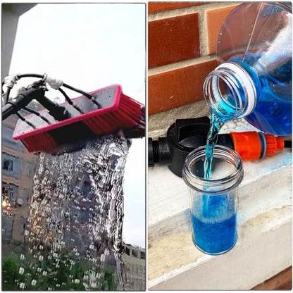 20ft Water Fed Pole Brush with Squeegee Kit Telescoping High Reach Window Cleaning Tool with Soap Dispenser Extension Solar Panel Cleaner for Household