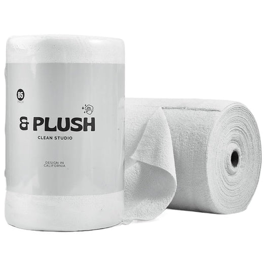& PLUSH Microfiber Cleaning Cloth Roll - 85 Pack, Tear Away Microfiber Towels, 12" x 12", Reusable, Washable, Streak Free, Ultra Absorbent Dish Rags for Car, Home, Garage or Shop (Grey) - color: Grey