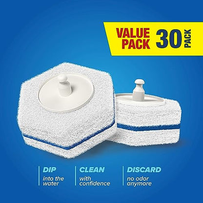 CleanGenius Disposable Prefilled Toilet Cleaning Scrubbers (30 Count) - size: 1 Count (Pack of 30)
