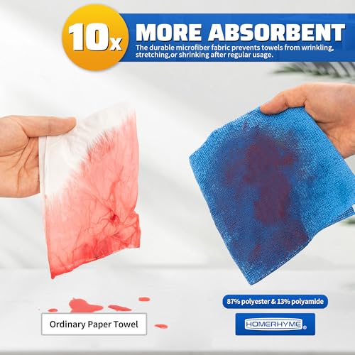Shop Towels, 150 Pack Cleaning Rags Microfiber Towels, Bulk All-Purpose Microfiber Cleaning Cloth Lint-Free Wipe Washcloth for Commercial Garage Automotive & Housekeeping 11.5"*11.5" - color: Blue, style: 150 Pack