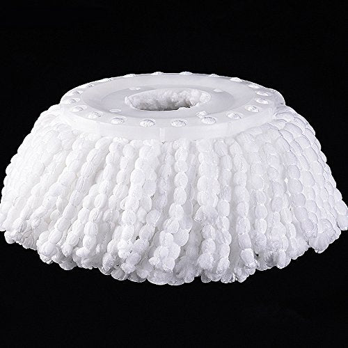 3 Pack Mop Head Replacement Spin Mop Replacement Head Microfiber Spin Mop Refills Easy Cleaning Round Shape Standard Size - color: White-3 Pack