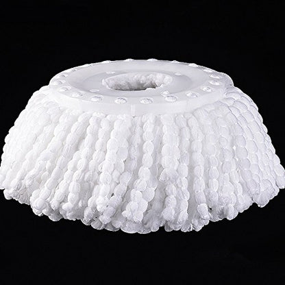 3 Pack Mop Head Replacement Spin Mop Replacement Head Microfiber Spin Mop Refills Easy Cleaning Round Shape Standard Size - color: White-3 Pack