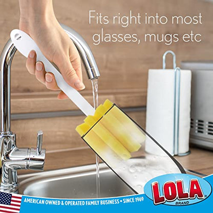 LOLA Glass & Jar Sponge Brush, Star Shaped, Foam Material, Dishwasher Safe, Non-Scratch, Perfect for Glasses, Mugs, Bottles. 1 Count - size: 1 Pack