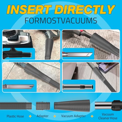 Sealegend Dryer Vent Cleaner Kit - Vacuum Hose Attachment & Lint Brush,Dryer Vacuum Hose Attachment Fit Most Vacuums and Dryer, Refrigerator Coils & Behind Appliances, Black - color: Black