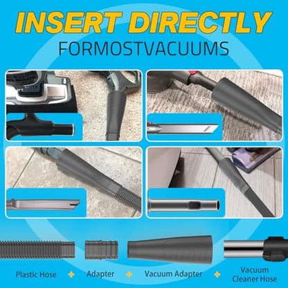 Sealegend Dryer Vent Cleaner Kit - Vacuum Hose Attachment & Lint Brush,Dryer Vacuum Hose Attachment Fit Most Vacuums and Dryer, Refrigerator Coils & Behind Appliances, Black - color: Black