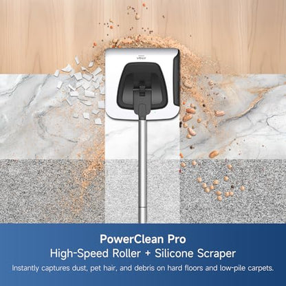 FMART FM-009 Cordless Electric Floor Sweeper — Lightweight One-Hand Operation with Flexible Handle, Quiet Design, Powerful High-Speed Edge Brush Reaches Under Furniture, for Hard Floors
