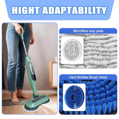 2 Pack Steam Mop Pads Replacement Brush Head And 4 Pack Upgraded Steam&Scrub Mop Pads Kit for Shrak S7000 S7001 S7020 S7005 Serie(Total 6 Pack)
