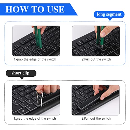 5 Pcs Keyboard Cleaning Tools - Switch Puller Set, Stainless Steel Keycap Remover Kit with Keycap Tweezers for Mechanical Keyboard