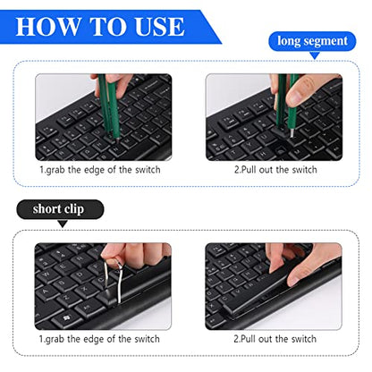 5 Pcs Keyboard Cleaning Tools - Switch Puller Set, Stainless Steel Keycap Remover Kit with Keycap Tweezers for Mechanical Keyboard
