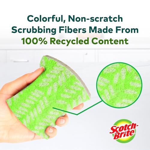 Scotch-Brite ocelo Non-Scratch Scrub Sponges, Assorted Designs, Scratch-Free for Nonstick Cookware & Dishes, Kitchen & Bathroom Use, Reusable Multi-Surface Cleaning Sponges (12 Count (Pack of 3)) - size: 3 packs of 4