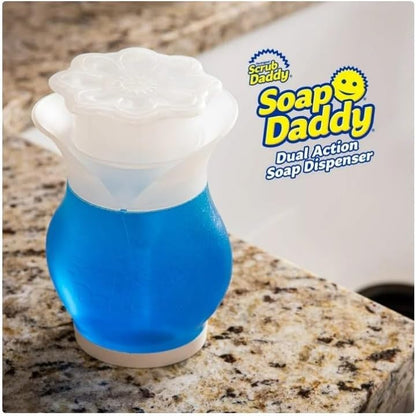 Soap Dispenser ~ Soap Daddy Dispenser for Kitchen, Refillable, BPA Free Plastic, White, 1 Count