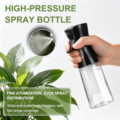 3PCS Spray Bottles,Continuous Water Spray Bottle for Hair,Cleaning,Plants,Office,Portable Spray Mist Bottle,Black(200ml+300ml+500ml)