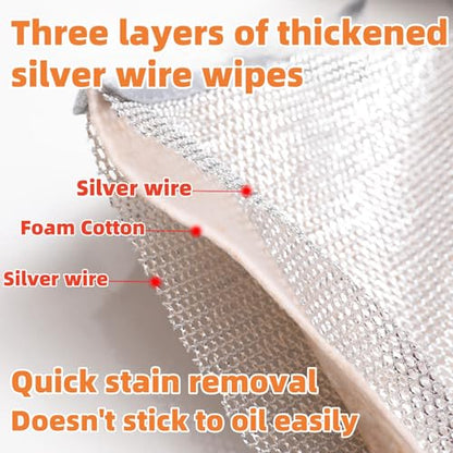 Multifunctional Non-Scratch Wire Dishcloth,2025 New Steel Wire Dish Towel for Wet and Dry Wire Dishcloth for Dishes Sinks Counters Tops of Stoves(5pcs)