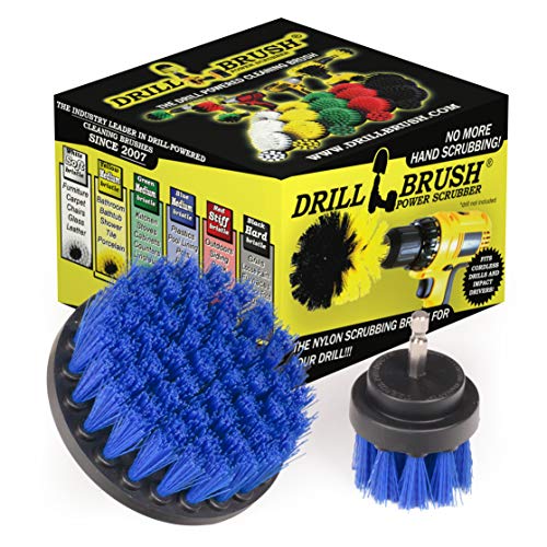 Kayak Cleaning Brush - Pool Scrubbing Tool - Boat Power Scrubber - Blue Medium Stiffness 5in Scrub Brush - Power Cleaning Tool - Fish Tank Scrubber - Aquarium Cleaner - Marine Vessels - Pool Liner - color: Blue