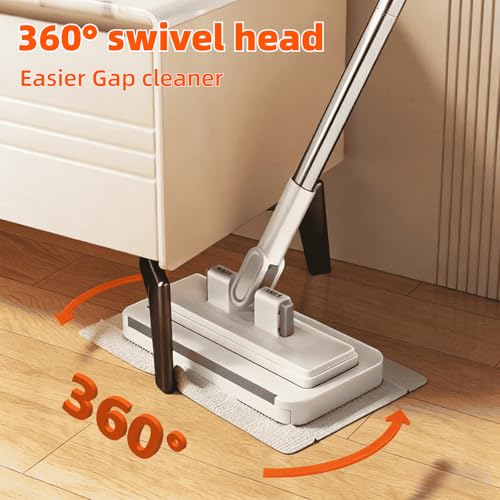 Clip on Mini Mop for Kitchen Counter & Floor – No Wash & Cloth Changing Lazy Mop | Automatic Gripping & Zero-Touch Press-Grip System with 20 Cloths - size: 1 mini mop+20 cloths