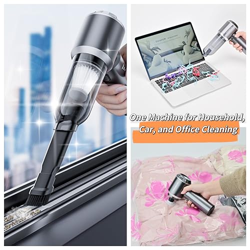 Sharperlife Cordless Handheld Vacuum, Portable Rechargeable 15000Pa Strong Suction Vacuum, 30mins Runtime Lightweight for Car Home Camping