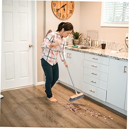 COLLBATH Stainless Steel Cleaning Floor Brush Long-Handle Bathroom Broom Grout Brush Mop Head Comfortable to Hold - color: Multicolor