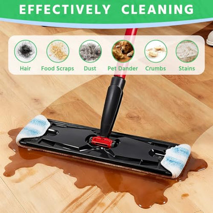 6 Pack H2prO Mop Pads Compatible with O Ceda H2PrO Flat Mop System, Reusable Mop Pads, Microfiber Mop Heads Replacements for Ocedar Flat Mop, Washable Microfiber Mop Cleaning Refills Pads