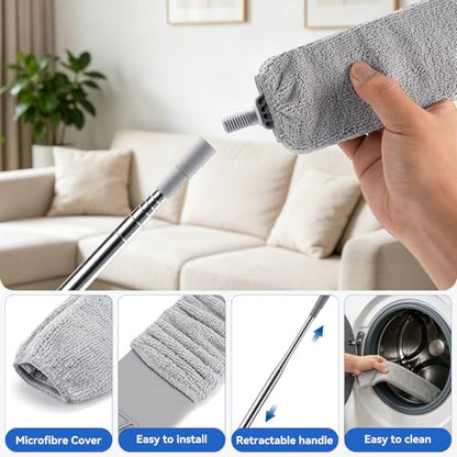 Retractable Gap Dust Cleaner Under Appliance Cleaning Tool,Window Blind Cleaner Duster Tool,4pcs Cleaning Tools Set for Under Appliances Furniture Fridge,Venetian Blinds, Air Conditioner Vents