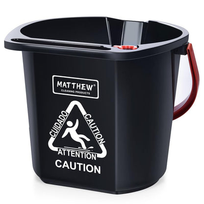 Matthew Cleaning 4.2 Gallon Mop Bucket, Heavy Duty Plastic Cleaning Bucket with Built-in Pour Spout, Mop Holder and Comfort Grip Handle, House and Commercial Cleaning Supplies, 1 Pack Black - color: Black, size: 1 Pack