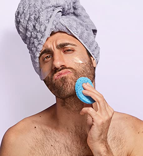 50-Count Compressed Facial Sponges for Daily Cleansing and Gentle Exfoliating, 100% Natural Cellulose Spa Sponge Perfect for Removing Dead Skin, Dirt and Makeup - Blue - color: Blue