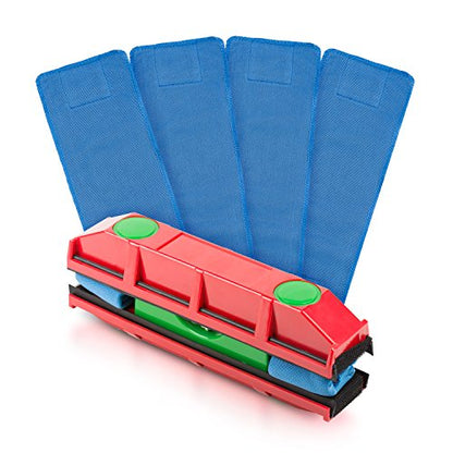 Tyroler Bright Tools Premium Replacement Microfiber Cleaning Cloths | Exclusively Designed for The Glider Magnetic Window Cleaner | Ultra-Soft, Non-Abrasive & Highly Absorbent (Blue - Pack of 4)