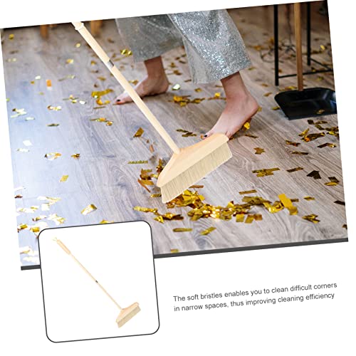 Soft Bristle Broom for Dusting Sweeping Detachable Handle Long Reach Floor Cleaning for Home Office Rv