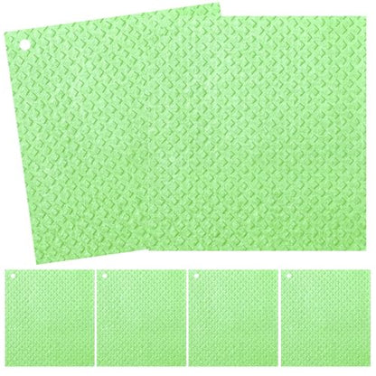 6 Packs Swedish Kitchen Dish Cloths - Reusable Paper Towels for Counters & Dishes - Eco-Friendly Cellulose Sponge Cloth (Grass Green) - color: O-grass Green