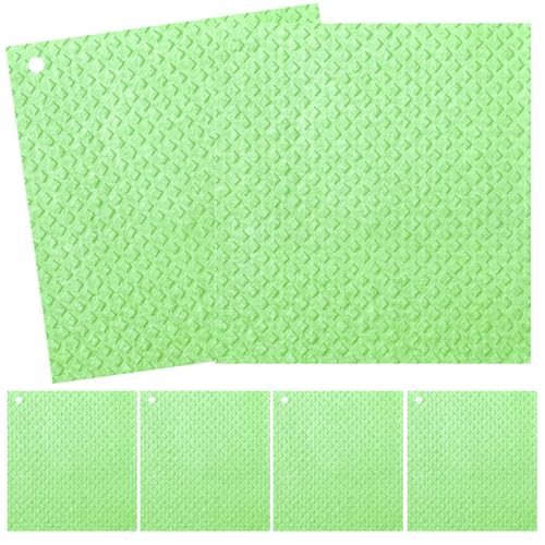 6 Packs Swedish Kitchen Dish Cloths - Reusable Paper Towels for Counters & Dishes - Eco-Friendly Cellulose Sponge Cloth (Grass Green) - color: O-grass Green
