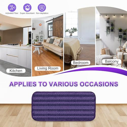 Updated & Innovative Cationic Mop Pads for Swiffer Wet Jet and Most Velcro 10" 11" 12" Spray Mops, Reusable Swiffer Wet Jet Mop Pads Replacement