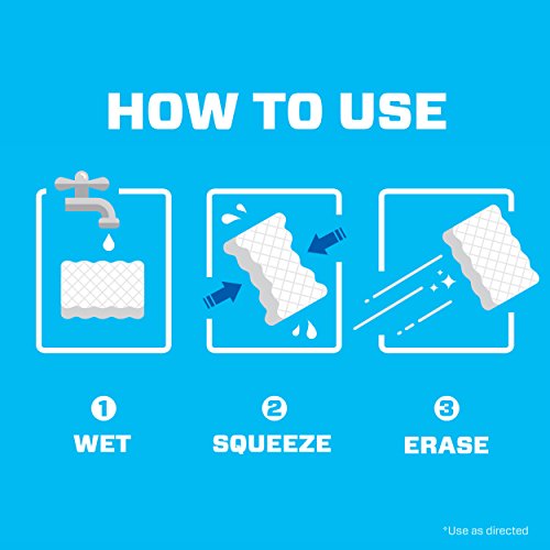 Mr. Clean Magic Eraser Sponge, All Purpose Cleaner, Cleaning Scrubber, Wall, Sneaker, Kitchen, Bathroom, Shower, Melamine Sponge, Pads, Extra Durable, 10ct